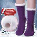 DYW Women Winter Thick Slipper Socks with Grippers Non Slip Warm Fleece Lining Fluffy Fuzzy Socks Christmas Gifts