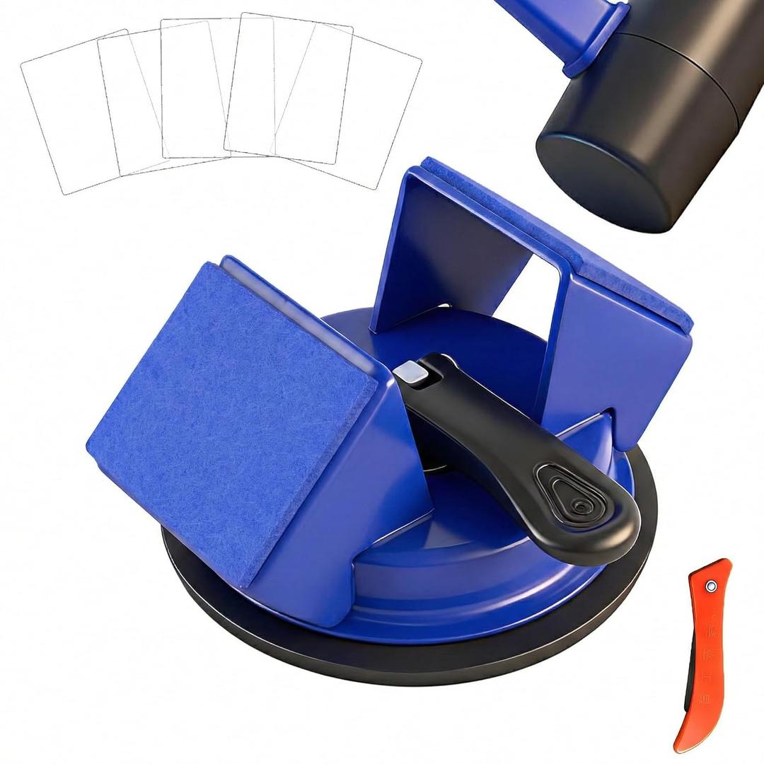 Floor Gap Fixer Tool Heavy Duty 45Striking Surface Floor Gap Repair Tool Made of Iron & Enhanced Suction Cup with Slot Cutter and 5pcs Sticky Pads for Fixer Laminate/Vinyl Flooring Tools (Blue)