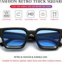 AIEYEZO Square Sunglasses for Women Men Square Thick Frame Sun Glasses Simple Designer Style Shades