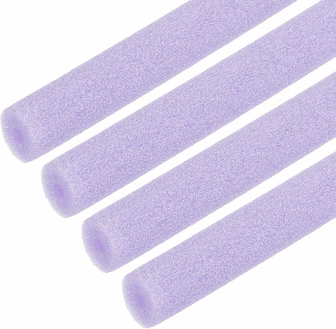 4pcs 1/5" ID Pipe Insulation Foam Tube, Foam Pipe Tubing Covers 0.59" OD Wrap Roll Bar Tubing 3.3FT Long - Heat Preservation for Handle Heat Water/Pipe Freeze Protection, Purple