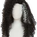 Linfairy Long Afro Curly Wig Halloween Cosplay Costume Wig For Women Adult