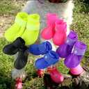 Cute Little Pet Dog Puppy Rain Snow Boots Shoes Booties Candy Colors Rubber Waterproof Anti-Slip (Purple, XX-Large)