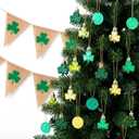Weysat 98 Pcs St. Patrick's Day Decorations for Tree Shamrock Ornaments Gold Coins Horseshoe Good Luck Clover for Spring Irish St Patrick's Day Table Party Hanging Decor, 15 Style