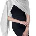 MissShorthair Women's Sparkle Shawls and Wraps for Party Dresses (Silver)