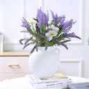 Ceramic Farmhouse Flower Vase with Handle,Vintage Terracotta Decorative Vase for Home Decor, Living Room, Table, Shelf, Mantle Fireplace, Coffee Dining Desk, Wedding Centerpiece - 7.48 White Rustic