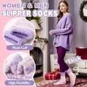 Fuzzy Slipper Socks Thick Fluffy Warm Winter Cozy Plush Soft Sleep Home Socks for Women Men (M)