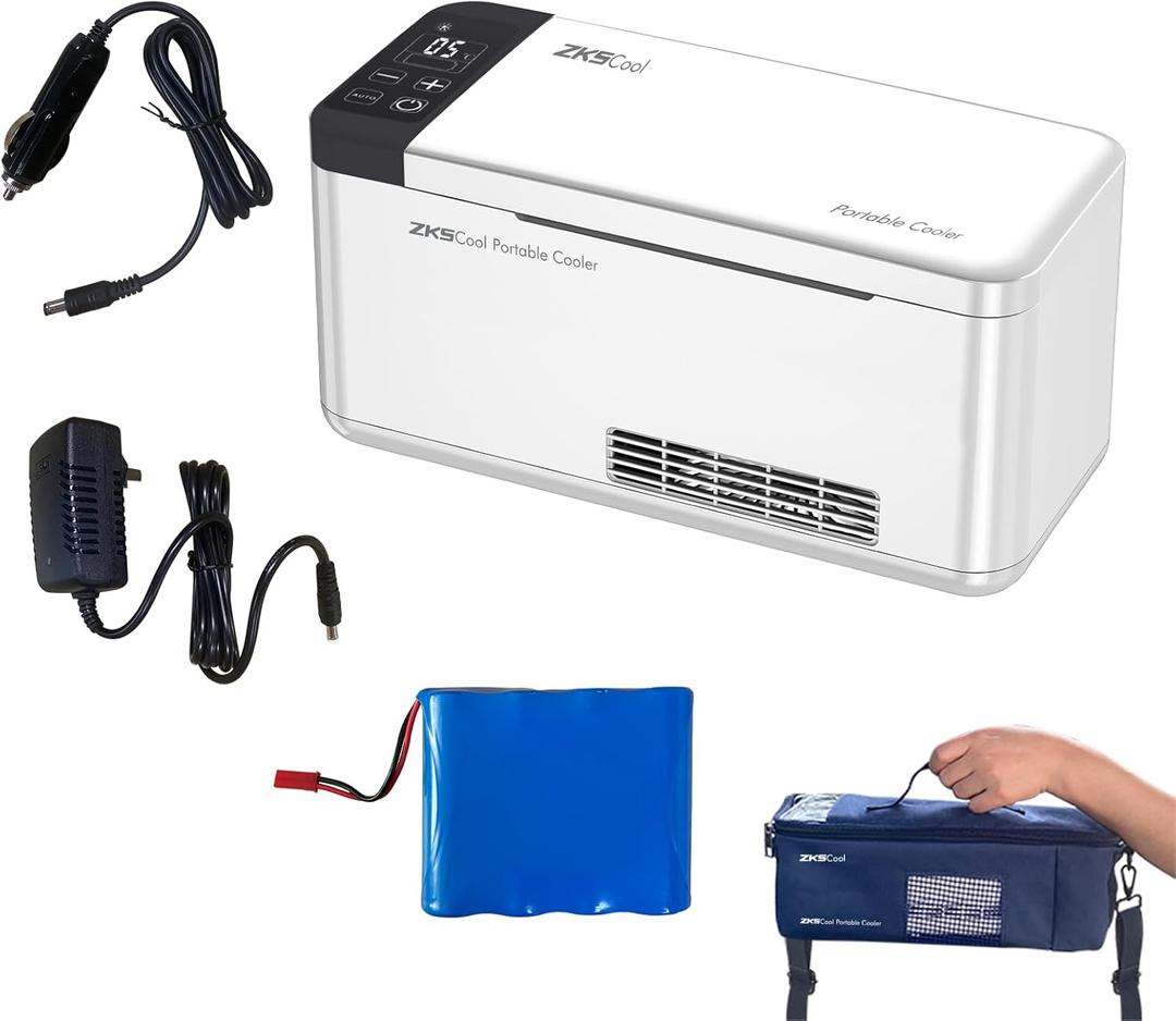 Portable Insulin Cooler Box Smart Rechargeable Mini Medical Case for Insulin, Vaccines, and Medications, 0.6L Capacity, LCD Display, Travel Drug Cooler for Insulin, FAA-Approved