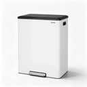 10.5 Gal Dual Compartment Stainless Steel Kitchen Trash Can with Lid, 20L+20L Recycling Garbage Bin, Soft Close Foot Pedal Trash Bin with 2 Removable Inner Buckets, Fingerprint Resistant for Home Offi | 20L+20L Recycling Garbage Bin, Soft Close Foot Pedal Trash Bin with 2 Removable Inner Bucket, Fingerprint Resistant for Home