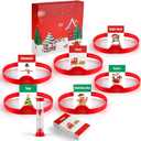 Civaner Christmas Game for Family Includes Xmas Character Cards, 24 Chips, Timer, Instruction Booklet & Box Headband Guessing Game for Christmas Family Friends Party Favors Supplies