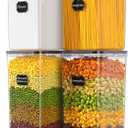 4 PC (6.8L/230oz*2) & (5.4L/183oz*2) Extra Large Airtight Food Storage Containers with Lids for Flour, Cereal, Sugar, Rice & Pasta, BPA-Free Plastic Seal Jars for Kitchen Pantry Organization