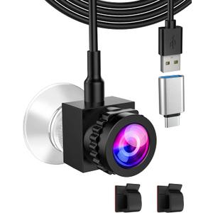 1080P Center Screen Webcam Adjustable Eye Contact Webcam with Microphone for PC and Laptop, Focus Center Cam USB C/A, Middle Screen Camera