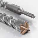 Wensilon Concrete Drill Bit 5pcs 3/8" X 6"-4" Cross-Type Double Thread Carbide Material Suitable for Concrete, Brick, Cement Walls, Stone, Hammer Drill Bits for Concrete