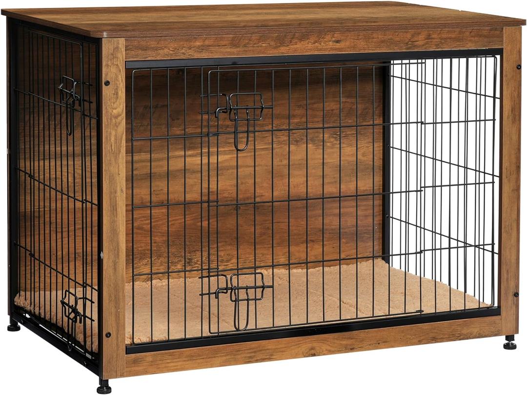 38.5" XL Dog Crate Furniture with Cushion, Large Dog Kennel Indoor