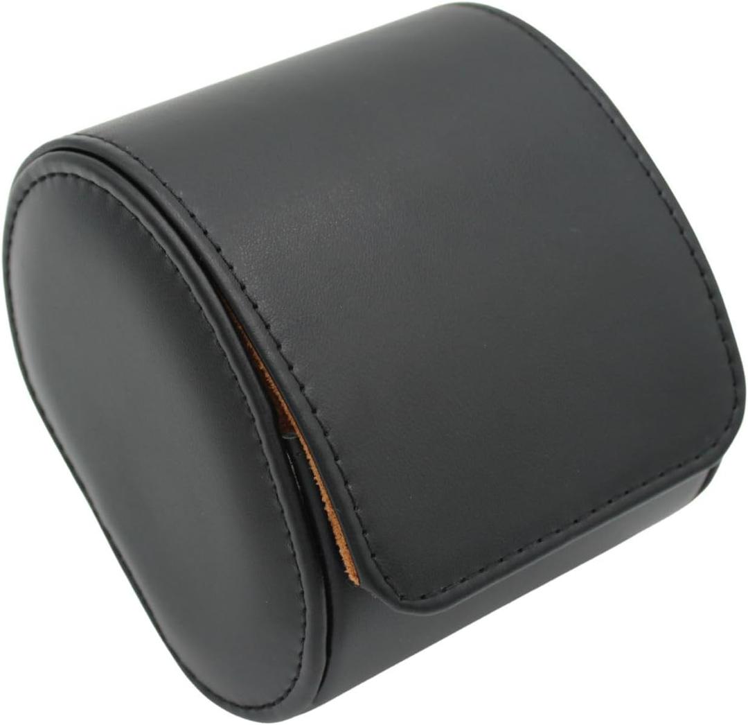 Watch Travel Case Portable Organizer - Luxury Watch Roll Travel Box Recycled Leather Watch Storage and Display for Men and Women (WCASE-1-BLACK) (Single slot)