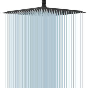 BESy 16 In Rain Shower Head High Pressure Rainfall Shower Head Matte Black