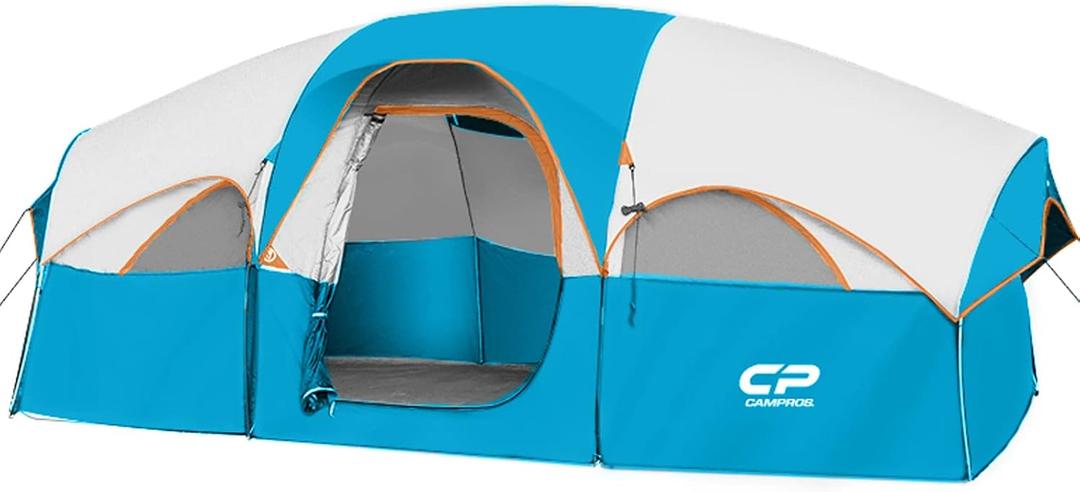 CAMPROS CP 8 Person Camping Tent, Room Divider, Rainfly, Weather Resistant