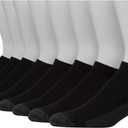 Hanes Mens Max 6 And Ultimate 8-Pack Ultra Cushion FreshIQ Odor Control With Wicking Low Cut Socks, Black, Black - 8 Pack, 6-12 US