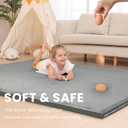 Huloo Sleep 2" Extra Thick Baby Play Mat for Floor,Ultra Soft Elasti Foam Mat for Tummy Time & Crawling,Playpen,Non Slip Nursery Rug for Toddlers,Infants,kids,Tatami Style for Yoga,Playroom(Dark Gray)