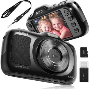 True 64MP Digital Camera 4K - 16X Zoom Autofocus, with Beauty & Macro Mode, 32GB TF Card, Compact Portable Vlogging Cameras for Photography Beginners Teens Adults (Black)