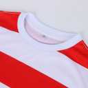 Adult Men Red and White Striped Tee Shirt Glasses Hat Outfit Suit Set Halloween Cosplay Costume Party Props (Large, Adult Men)
