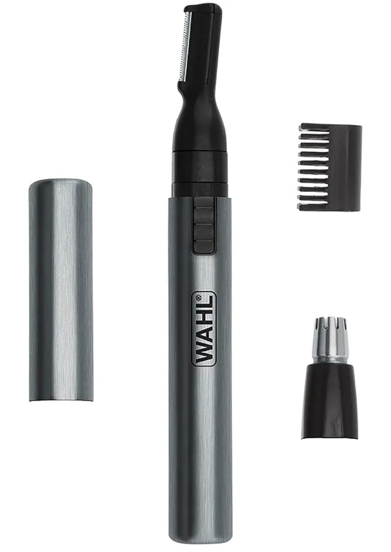 Wahl Micro Groomsman Battery Personal Trimmer for Hygienic Grooming with Rinseable, Interchangeable Heads for Eyebrows, Neckline, Nose, Ears, & Other Detailing - 05640-600, 4 Piece Set