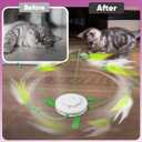 Interactive Cat Toy, Rechargeable Automatic Moving Concealed Feather, Touch-Activated with Mouse Squeak, 3 Modes, USB Cat Kitten Toy for Indoor Cats, Exercise & Boredom Relief