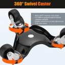 4 Pack Steel Tri-Dolly Set 3 Wheel Furniture Mover Dolly 220lbs Load Capacity Mover's Dolly for Moving Cabinet Furniture Appliances Durable & Easy to Use Dolly Furniture Mover 6 Inch (Black)