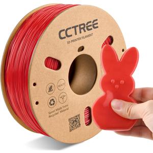 CCTREE TPU Filament 1.75mm, High Speed&High Elasticity, Shore 95A Flexible 3D Printer Filament, 1KG (2.2lbs) Spool, Dimensional Accuracy 0.03mm, Fits Most FDM Printers, Red