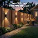 Ellasay Solar Fence Lights Outdoor: 6-Pack Solar Powered Wall Lights Up and Down Waterproof IP65-3 Color Brighter LED Focus Lens SolarLights Dusk to Dawn 12h for Patio/Backyard/Porch/Railing