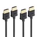 Cable Matters 2-Pack Ultra Thin HDMI Cable 6 ft, Support 4K@60Hz, Ultra Slim HDMI Cable 4K Rated with Ethernet, HDR Support for PS5, Xbox Series X/S, RTX4090/3090, RX 7900/7800, Apple TV, and More