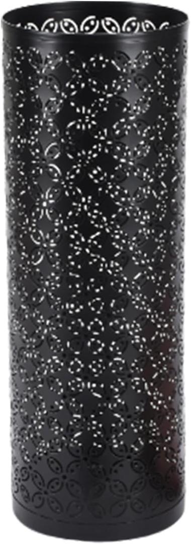 Metal Umbrella Holder, Round Umbrella Stand Rack, Canes Walking Sticks Holder, Rain Collection Umbrella Organizer Bin, Umbrella Holder Stands For Porch, Apartment, Offices Entrance, Home (Black)