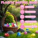 Easter Eggs 2.4 - Blue Fillable Easter Eggs - 60 Pcs Easter Basket Stuffers - Blue Eggs Bowl and Vase Filler Faux for DIY Spring and Easter Decorations (Blue)