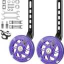 BNKIHDD Adjustable Bike Training Wheels for Kids – Mute Flash Wheels, Compatible with 12 14 16 18 20 inch Single-Speed Bikes Purple