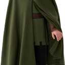 Spooktacular Creations Halloween Child Boy Green Hooded Archer Cape, Kids Medieval Wizard Outfit for Cosplay Themed Parties (Medium(8-10 yrs))