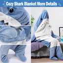 DDMY Shark Onesie Blanket Hoodie for Kid&Adult S Size, Soft Flannel Wearable Blanket for Kids, Funny Sleeping Bag Onesies Small suitable for 51 inches to 59 inches (130-150 cm) tall
