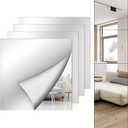 4 Pack Wall Mirror Full Length, 12 x 12 Inch Acrylic Mirror Tiles, Shatterproof Flexible Plastic Mirror Sheets for Bedroom Home Gym Door (12x12inchx4pack)
