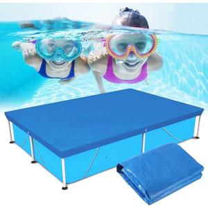 Rectangle Pool Cover, Fits 120 in x 80 in Inflatable Rectangular Pool Cover, 10 ft x 6 ft Pool Cover Rectangular, Swimming Pool Cover Square Pool Cover-UV Resistant Dustproof Rainproof Waterproof (Blue)