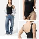 Esa Liang Shapewear Tummy Control Crew Neck Compression Tanks for Women Camisole Womens Tank Tops Daily Seamless Body Shaper (Black, M)