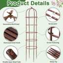 2 Pack 7Ft Heavy Duty Metal Garden Obelisk Trellis for Climbing Plants, Rust-Resistant Steel Vine Support Bird Finial for Rose Clematis, Potted Flowers Stand Indoor Outdoor Decor (Rose Gold), 2 PCS