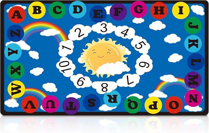 Drydiet 11.8 x 6.6 ft Alphabet Classroom Rug Elementary Daycare Rug
Large Colorful Preschool Carpet for Classroom Playmat for Kids Toddler Nursery Back to School Early Learning