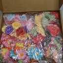 210 Pcs Mini Silk Flower Heads Small Fake Rose Daisy Faux Flowers Bulk for Crafts Artificial 3D Loose Fabric Flowers Heads Sunflower Bulk for Wedding Hair Cap Dresses Decorations (Bright Colors Mixed)