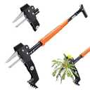 MORAIS Weed Puller Tool, Stand Up Weed Puller Heavy Duty Garden Tool with 4-Claw Steel Head, 39"-46" Retractable Handle & Easy-Eject Mechanism, Easily Remove Weeds Without Bending, or Kneeling