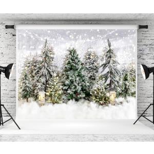 Kate 8×8ft Christmas Photo Backdrop Winter Christmas Tree Flashing White Snow Forest Christmas Party Decoration Portrait Photography Tomguncies Photos Video