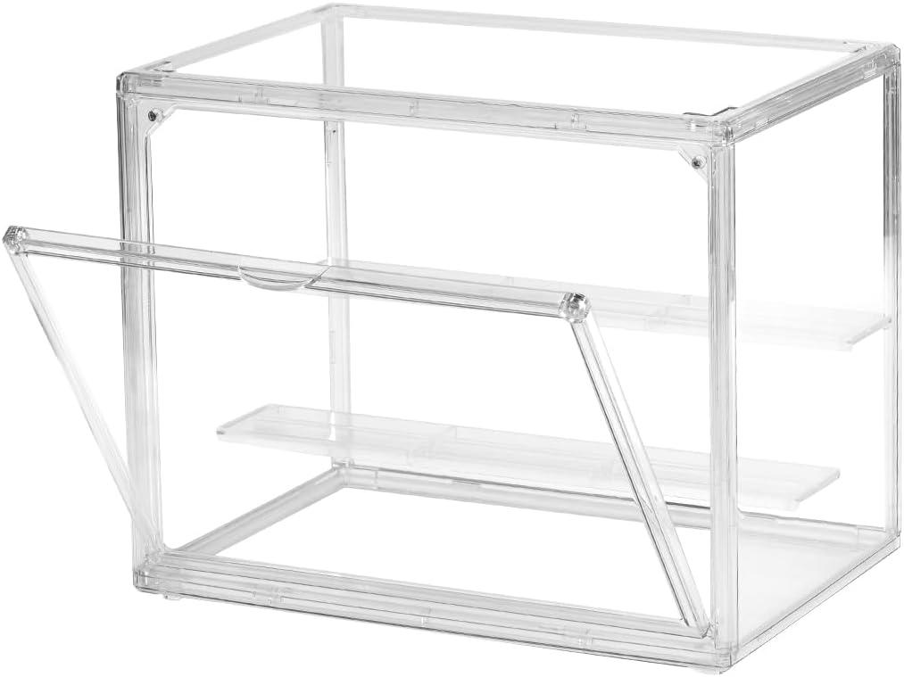 Clear Acrylic Display Case with Magnetic Attraction Lid, Dustproof Book & Cosmetic Display Cases, Large Figures Collectibles Showcase, Shoe Box, Bag Organizer