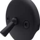 Westbrass R330-62 3-1/8" Two-Hole Bathtub Overflow Faceplate with Trip Lever and Screws, Matte Black