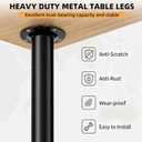 30 inch Adjustable Metal Desk Legs, Heavy Duty Furniture Table Legs with 1" Leveling Adjustment for DIY Office Desk, Workbench, Dining Table, Set of 4 (Black)
