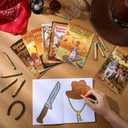 Yexiya 144 Pcs Western Cowboy Coloring Books with Crayons for Kids Bulk Mini Wild West Theme Coloring Activity Books Western Rodeo Party Favors Classroom Birthday Gift Goodie Bag Filler