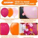 2 x Pink and Orange Balloon Arch Kit, ADOINBY 161Pcs Hot Pink Orange Metallic Gold Latex Balloon Garland kit, 18 12 10 5 Inch Different Size Balloons for Birthday Baby Shower Wedding Party Decorations