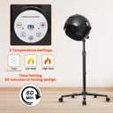 Hooded Hair Dryer, Stand Hair Dryer, Professional Hooded Dryer on Wheels with Digital Display, Touch Controls and 3 Temperature Settings for Salon and Home Use - Black