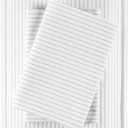Madison Park 100% Cotton Sheets, Breathable & Soft Cotton Bed Sheets, Printed Design, Elastic Pocket Cotton Sheet Set Fits Up to 14" Mattress, All Season, Full Gray Stripes 4 Piece